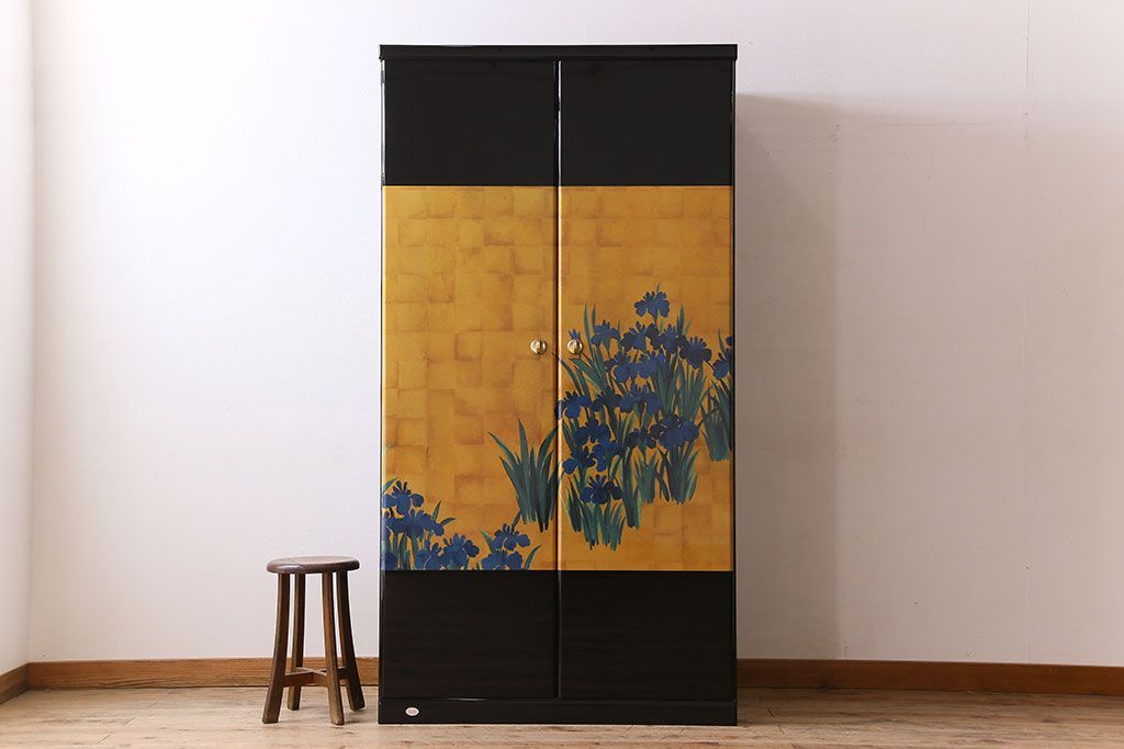 中古　尾形光琳　燕子花図(左隻)　上品な衣装箪笥(ワードローブ)(3)