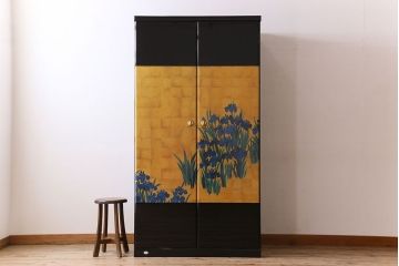 中古　尾形光琳　燕子花図(左隻)　上品な衣装箪笥(ワードローブ)(3)