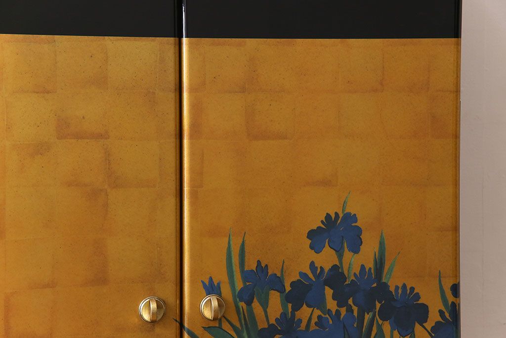 中古　尾形光琳　燕子花図(左隻)　上品な衣装箪笥(ワードローブ)(3)