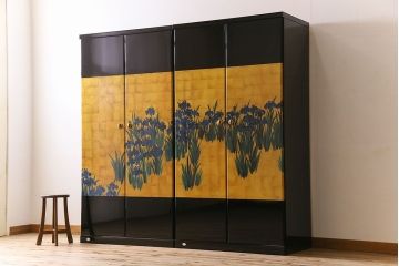 中古　尾形光琳　燕子花図(左隻)　上品な衣装箪笥(ワードローブ)(3)