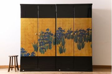 中古　尾形光琳　燕子花図(左隻)　上品な衣装箪笥(ワードローブ)(3)