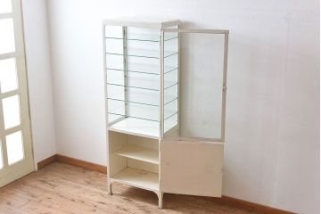 アンティーク家具　希少イギリスアンティーク　メタルキャビネット(ガラスケース・ショーケース)