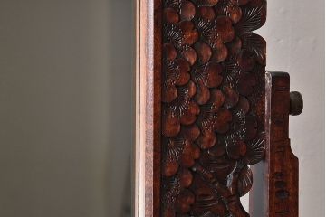 アンティーク雑貨　中古　伝統工芸　軽井沢彫　桜　姿見(大型ミラー)