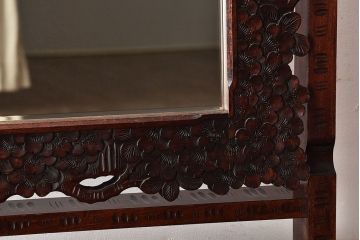 アンティーク雑貨　中古　伝統工芸　軽井沢彫　桜　姿見(大型ミラー)