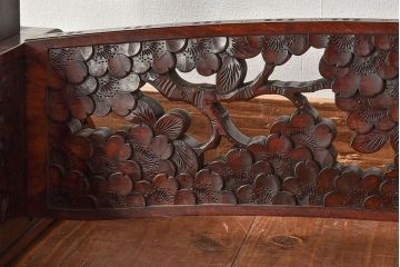 アンティーク雑貨　中古　伝統工芸　軽井沢彫　桜　姿見(大型ミラー)