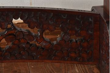 アンティーク雑貨　中古　伝統工芸　軽井沢彫　桜　姿見(大型ミラー)