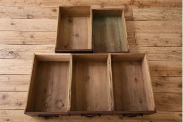 アンティーク家具　古民具・骨董　六尺　昇り引き出し付き!古い水屋箪笥サイドボード(リビングボード・テレビボード)