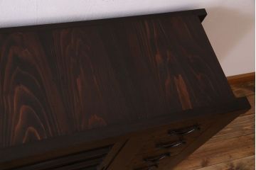 アンティーク家具　古民具・骨董　六尺　昇り引き出し付き!古い水屋箪笥サイドボード(リビングボード・テレビボード)