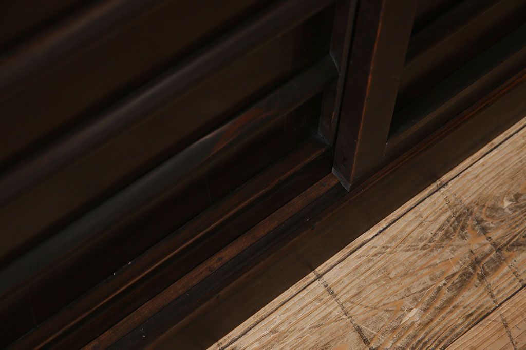 アンティーク家具　古民具・骨董　六尺　昇り引き出し付き!古い水屋箪笥サイドボード(リビングボード・テレビボード)