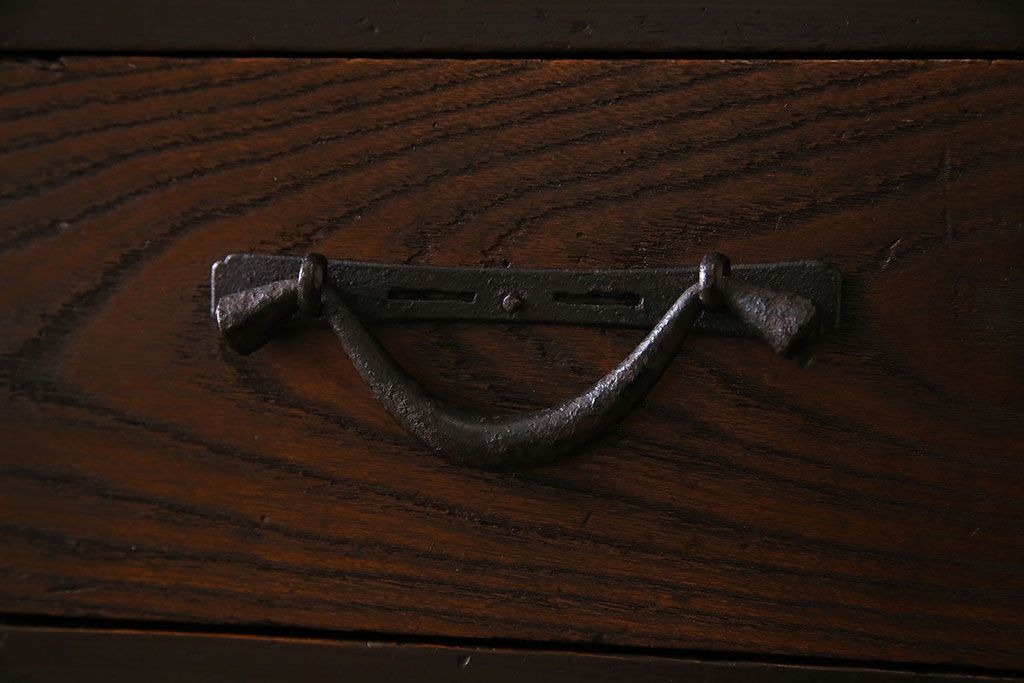 アンティーク家具　古民具・骨董　六尺　昇り引き出し付き!古い水屋箪笥サイドボード(リビングボード・テレビボード)