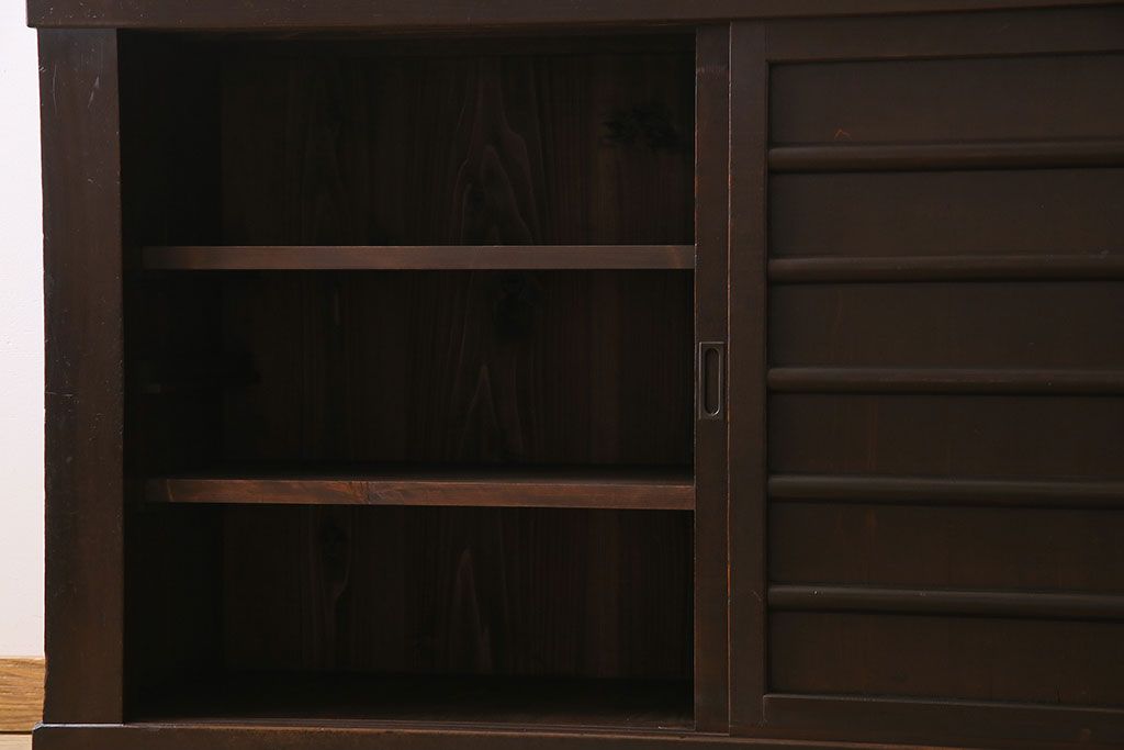 アンティーク家具　古民具・骨董　六尺　昇り引き出し付き!古い水屋箪笥サイドボード(リビングボード・テレビボード)