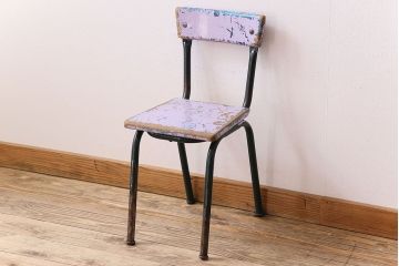 ヴィンテージ家具　イギリスビンテージ　ペイント　スクールチェア(チャイルドチェア)(2)