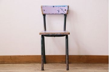 ヴィンテージ家具　イギリスビンテージ　ペイント　スクールチェア(チャイルドチェア)(2)