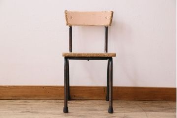ヴィンテージ家具　イギリスビンテージ　ピンクペイント　スクールチェア(チャイルドチェア)(1)