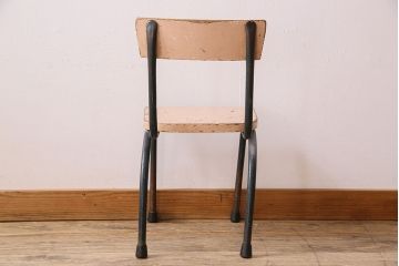ヴィンテージ家具　イギリスビンテージ　ピンクペイント　スクールチェア(チャイルドチェア)(2)