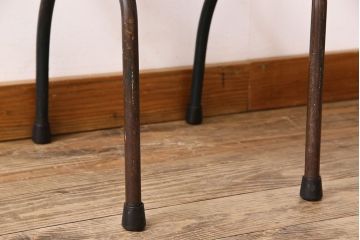 ヴィンテージ家具　イギリス　鉄脚スクールチェア(チャイルドチェア、キッズチェア、アームチェア、ダイニングチェア、板座チェア、ベビーチェア、こども椅子、子どもイス、ビンテージ、英国)(3)(R-024503)