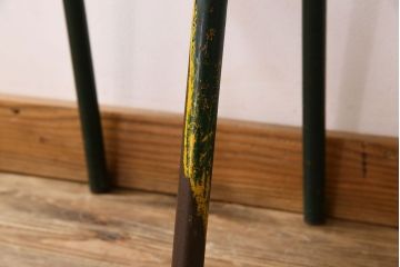 ヴィンテージ家具　イギリス　鉄脚スクールチェア(チャイルドチェア、キッズチェア、アームチェア、ダイニングチェア、板座チェア、ベビーチェア、こども椅子、子どもイス、ビンテージ、英国)