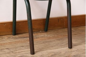 ヴィンテージ家具　イギリス　鉄脚スクールチェア(チャイルドチェア、キッズチェア、アームチェア、ダイニングチェア、板座チェア、ベビーチェア、こども椅子、子どもイス、ビンテージ、英国)