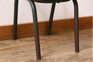 ヴィンテージ家具　イギリス　鉄脚スクールチェア(チャイルドチェア、キッズチェア、アームチェア、ダイニングチェア、板座チェア、ベビーチェア、こども椅子、子どもイス、ビンテージ、英国)(3)