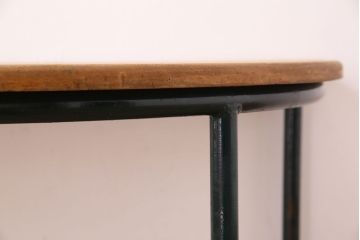 ヴィンテージ家具　半円型天板　鉄脚スクールデスク(キッズデスク)　イギリス　ビンテージ(2)
