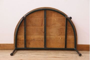 ヴィンテージ家具　半円型天板　鉄脚スクールデスク(キッズデスク)　イギリス　ビンテージ(2)