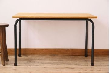 ヴィンテージ家具　鉄脚スクールデスク(キッズデスク)　イギリス　ビンテージ(3)