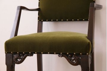 アンティーク家具　オーク材製のアームチェア(椅子)　イギリスアンティーク