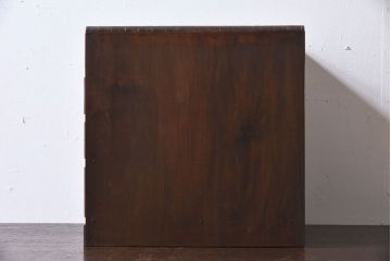 アンティーク家具　和モダン　ネームプレート付き!古い木のシックなアンティーク小引き出し