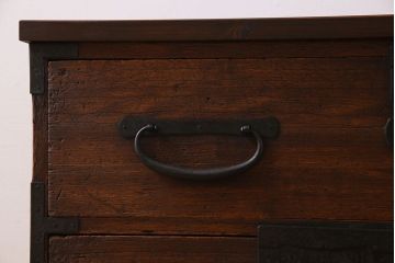 アンティーク家具　檜材天板　アンティークの衣装箪笥ローボード(時代箪笥)