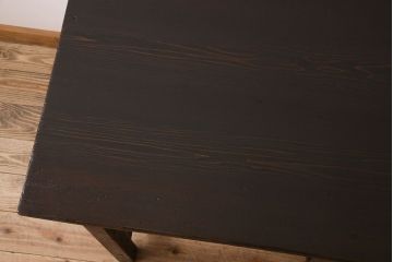 レトロ家具　和製アンティーク　モールガラス入り!古い檜材製のレトロな片袖机(学習机・デスク)