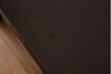 レトロ家具　和製アンティーク　モールガラス入り!古い檜材製のレトロな片袖机(学習机・デスク)