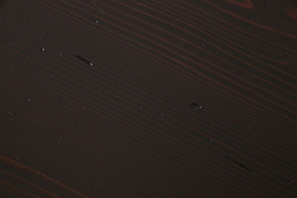 レトロ家具　和製アンティーク　モールガラス入り!古い檜材製のレトロな片袖机(学習机・デスク)