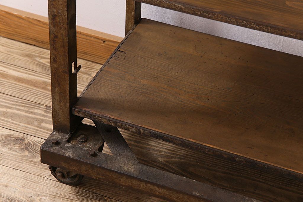 ヴィンテージ家具　ビンテージ　ジャンクインテリア　アイアンラック(飾り棚、陳列棚、ハンガーラック)(1)