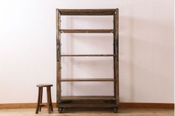 ヴィンテージ家具　ビンテージ　ジャンクインテリア　アイアンラック(飾り棚、陳列棚、ハンガーラック)(2)