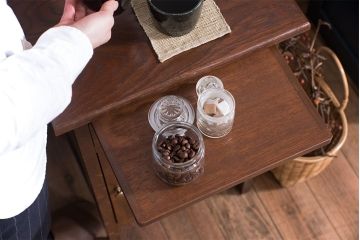 レトロ家具　昭和レトロ　作業台付き!サイドキャビネット(電話台)