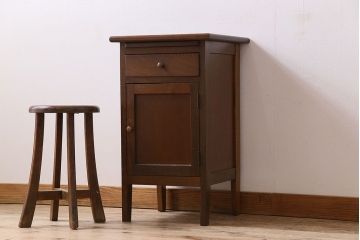 レトロ家具　昭和レトロ　作業台付き!サイドキャビネット(電話台)