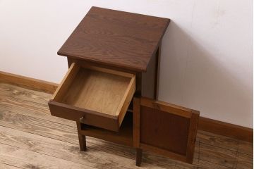 レトロ家具　昭和レトロ　作業台付き!サイドキャビネット(電話台)