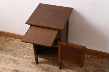 レトロ家具　昭和レトロ　作業台付き!サイドキャビネット(電話台)