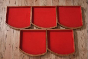 ヴィンテージ家具　イギリスビンテージ　ガラストップ　コーナーキャビネット(書類ケース)