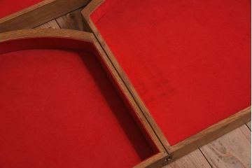 ヴィンテージ家具　イギリスビンテージ　ガラストップ　コーナーキャビネット(書類ケース)