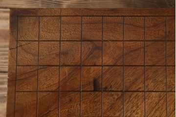 アンティーク雑貨　アンティーク　古い総欅碁盤(脚付)