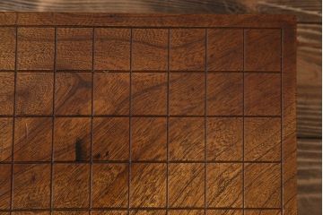 アンティーク雑貨　アンティーク　古い総欅碁盤(脚付)