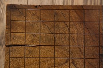 アンティーク雑貨　アンティーク　古い総欅碁盤(脚付)