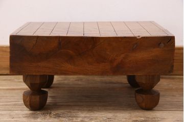 アンティーク雑貨　アンティーク　古い総欅碁盤(脚付)