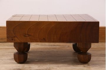 アンティーク雑貨　アンティーク　古い総欅碁盤(脚付)