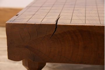 アンティーク雑貨　アンティーク　古い総欅碁盤(脚付)