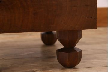 アンティーク雑貨　アンティーク　古い総欅碁盤(脚付)