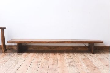 アンティーク家具　和製アンティーク　栃の木材一枚板!古い木の木目が美しい裁ち板(ローボード)