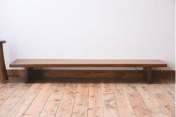 アンティーク家具　和製アンティーク　栃の木材一枚板!古い木の木目が美しい裁ち板(ローボード)
