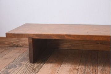 アンティーク家具　和製アンティーク　栃の木材一枚板!古い木の木目が美しい裁ち板(ローボード)